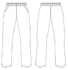 Pantalón elasticado en la cintura. Sarga